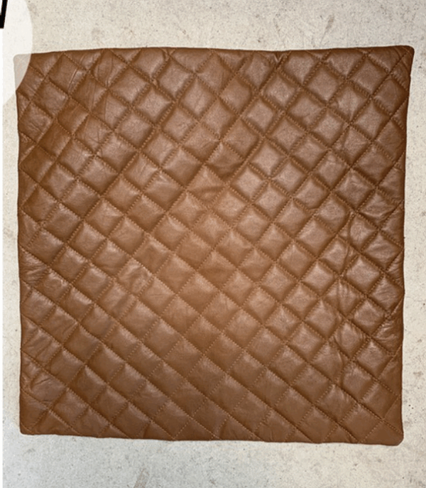 Pages Quilted Cushion - Square Dark Tan (unfilled)